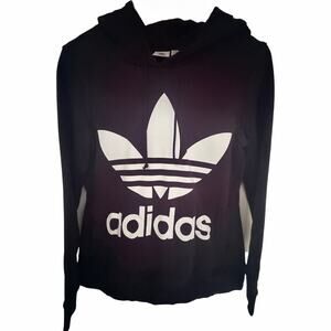 adidas Originals Womens XS Black Trefoil Hoodie